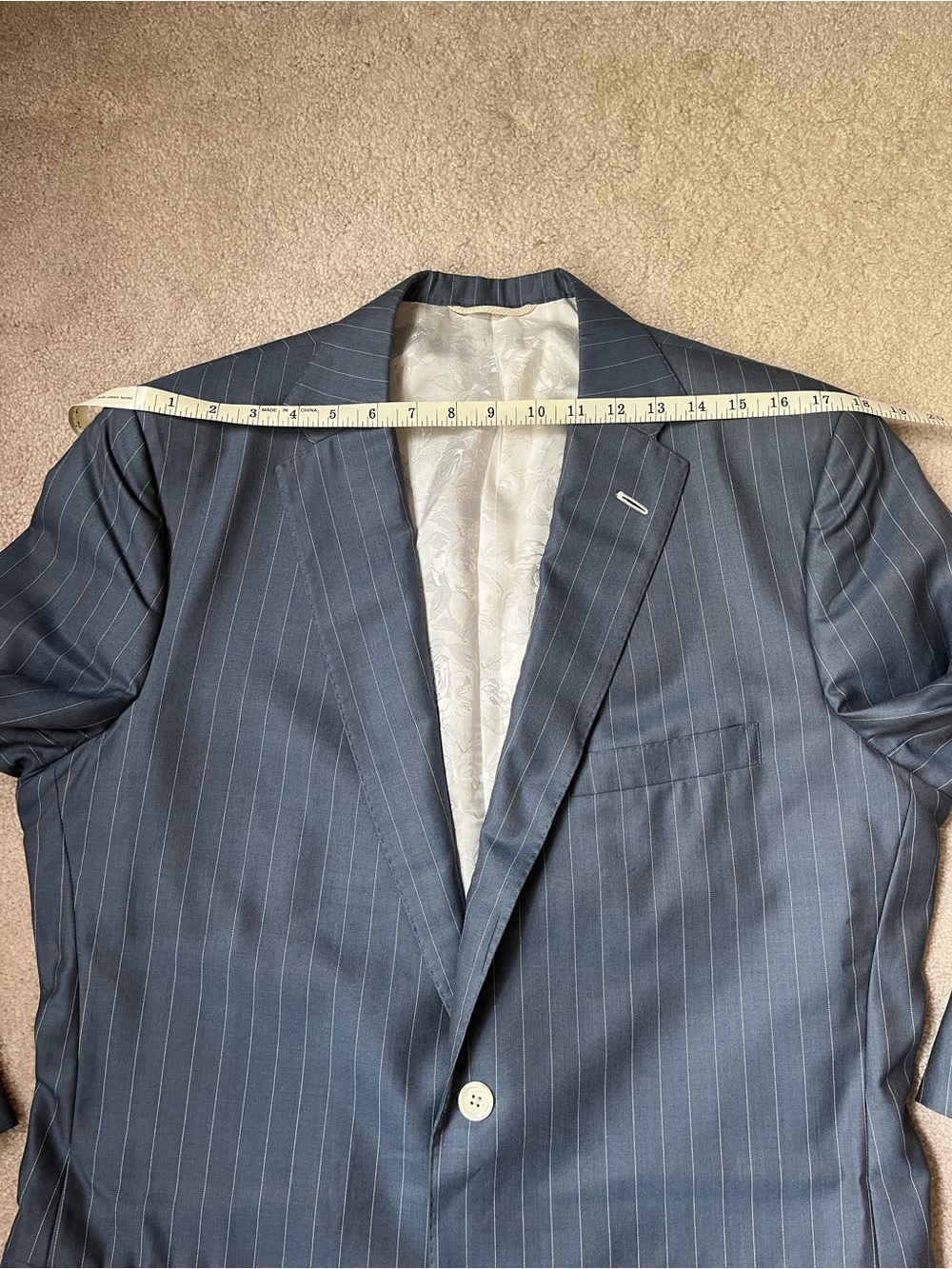 Holland & Sherry Savile Row London Blazer Jacket navy pinstripe 43 - Picture 4 of 12